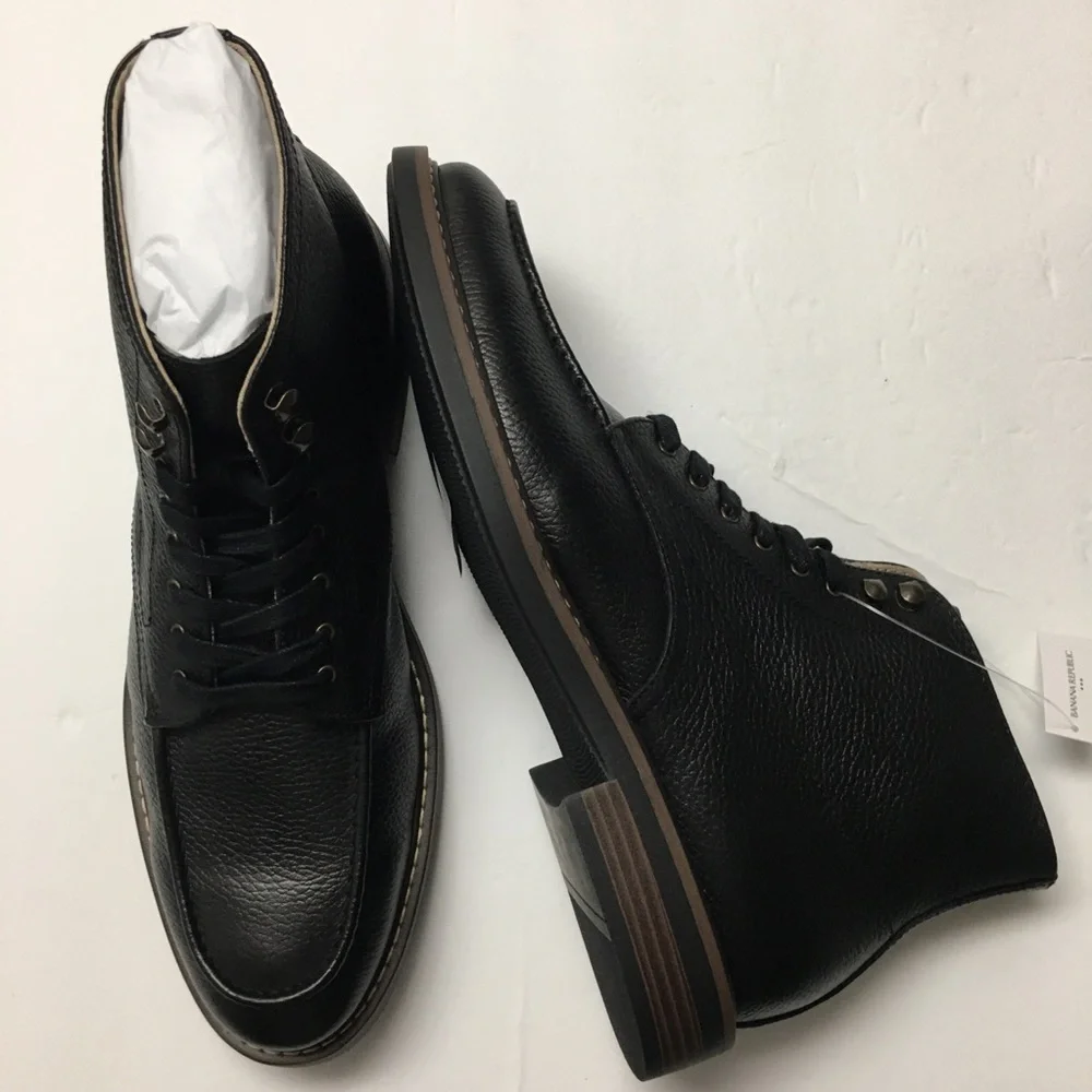 Banana Republic Moc - Toe Leather Boot NEW Size 10 Brown Black - Picture 2 of 9